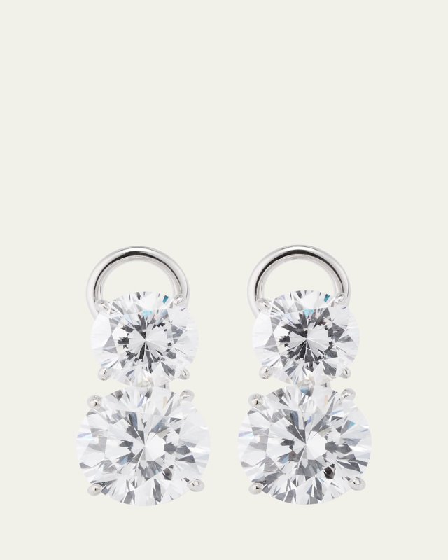 Cubic Zirconia Double Drop Earrings
